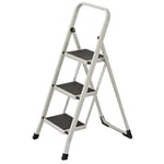 Hobbytech - Escabeau en Acier De 3 Marches Tabouret Marche Pied Pliant L46 x l71 x H104 cm Echelle avec Pieds Anti Dérapant Max 150Kg (3 marches)