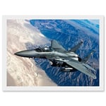 Artery8 Clashman Military US Airforce F-15 Strike Eagle Fighter Photo Artwork Framed Wall Art Print A4