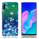 Deco Huawei P40 Lite E kuoret - Sininen Kukka Tummansininen