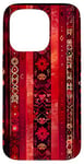 Coque pour iPhone 15 Pro Motif bordeaux rayé bohème rouge