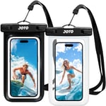 JOTO 2 Pochettes Étanches Smartphone Certifiée IPX8 iPhone 16/15/14/13/12/11 Plus Pro Max, Xiaomi Redmi Note 13/13 Pro 12 A3, Galaxy A15 A35 A25 A54 A55, Housse Étanche Jusqu'à 7 Pouces -Noir+Clair