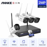 Kit de vidéosurveillance Système de caméra de sécurité ip WiFi 8CH avec 4 caméras de surveillance sans fil intérieures extérieures 3M enregistrement