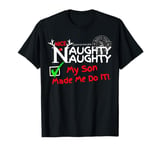 Nice Naughty List My Son Made Me Do it Child Christmas Crew T-Shirt