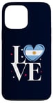 Coque pour iPhone 13 Pro Max Drapeau argentin coeur drôle I Love Argentina