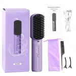 Cordless Mini Hair Straightener Brush Portable Hot Comb & Styler Comb 2600mAh