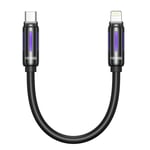 Câble USB C vers Lightning 0.3M Court, [MFi Certifié] RGB LED Câble USB C iPhone Chargeur Rapide Power Delivery Cable iPhone USB C pour iPhone 14/13/12/11 Pro Max/Pro/XR/XS/X/SE/8Plus