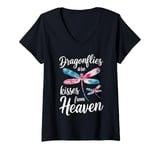 Womens Dragonfly Dragonflies Are Kisses From Heaven Animal V-Neck T-Shirt