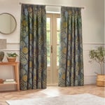 Wylder Ophelia Jacquard Floral Pencil Pleat Curtains - 228cm x 228cm