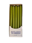 Cereria di Giorgio Risthò Bougies coniques pour chandelier, cire, vert olive, 2,2 x 25 cm, 10 unités