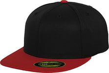 Flexfit Erwachsene Mütze Premium 210 Fitted 2-Tone, Blk/Red, S/M, 6210T