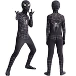 Spider-Man ungdom Halloween-dräkt, vadderad jumpsuit med mask Black Black 130