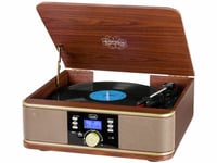 Trevi Tt 1042 Dab, Rödbrun, Trä, 33,45,78 Rpm, 33,45,78 Rpm, Rotations-, Dab, Dab+, Fm