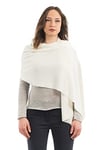 DALLE PIANE CASHMERE - Stole cashmere blend - Made in Italy - Woman, Color: White, One Size