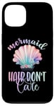 iPhone 13 Black Mermaid Hair Dont Care,Rainbow Mermaid Hair Don't Care Case