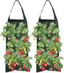 MisFun 2 Pièces Sac Fraise, Sac de Plantation, Sac de Plantation Respirante avec 8 Trous, Sac de Culture Potager, Sac Plante en Tissu, Réutilisable pour Fraises, Légumes, Fleurs