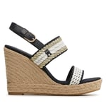 Espadrillos Tommy Hilfiger Golden Webbing Wedge FW0FW07089 Mörkblå