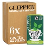 Clipper Organic Pure Green Tea Bags | 150 Individually Wrapped Teabags (6 x Boxes of 25) | Bulk Buy for Home & Catering | Eco-Conscious, Fair Trade Tea | Natural Unbleached Plant-Based & Biodegradable