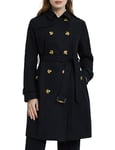 Orolay Femme Trench-Coat Coupe-Vent Mi-Long Manteau avec Ceinture Le Noir XS