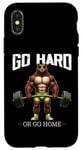 Coque pour iPhone X/XS Go Hard Or Go Home Ours Haltérophilie Fitness Gym