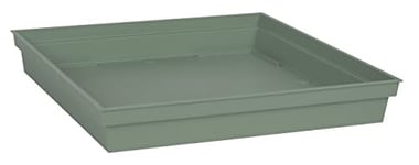 EDA - Soucoupe Carrée Toscane 32,6 cm - pour Pots de Fleur Carrés Toscane réf 13627-13628 - 13635 et 13639-32,6 x 32,6 x H.4,9 cm - Vert Laurier