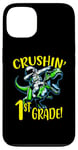 Coque pour iPhone 13 Motif « I Crushed 1st Grade Astronaute on a T Rex School »