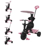 TP Toys 707 4 in 1 Trike, Unicorn Dream, Adjustable and Evolving Ride for Ages 10-36 Months, Parental Lock, Safety Features, UV Sunshade, Shock-Resistant Wheels, 50kg Max Weight, Pink