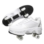 JZIYH Chaussures De Patins À Glace, 4 Roues Multifonctionnelles De Déformation Roller Skating Quad Skating Sports De Plein Air pour Adultes Enfant