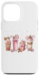 iPhone 13 Pro Max Ginger Man Cookies Christmas Coffee Latte Pink Xmas Season Case