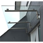 Canopé en Verre pour Porte D'entrée Auvent 1800 mm x 800 mm / 180cm x 80 cm - Vitre de 8 mm d'épaisseur Verre autonettoyant [Kit de fixations & Supports en Acier Inoxydable Inclus]