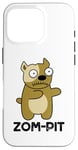 Coque pour iPhone 16 Pro Zom Pit Funny Zombie Pitbull Jeu de mots