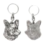 Cardigan Welsh Corgi - silverpläterad hundnyckelring, handväska dekoration, ryggsäckshänge från Art-Dog