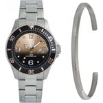 Mens Ice Steel Watch and Bracelet Gift Set 018924