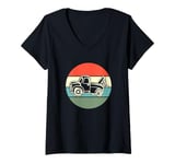 Womens Retro Silhouette Tow Truck Wrecker For Tow Truck Driver V-Neck T-Shirt