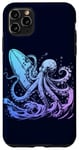 Coque pour iPhone 11 Pro Max Planche de surf Octopus Kraken Surf Board Ocean Surfer