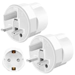 Herfair European to UK Plug Adapter, 2 Pack EU to UK Travel Adaptor 2 Pin to 3 Pin Type C/E/F France,Italy,Spain,Germany,Polish Turkish to British Adapter Type G Electronic Device