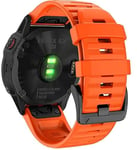 INF Bracelet pour Garmin Fenix 6X / 5X Plus / 3HR / Descent MK1 26mm Silicone Orange