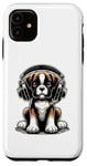 Coque pour iPhone 11 Boxer Dog Casque audio pour chien Boxers