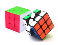 Jeu de Casse-Tête. Cube Magique 3x3 Noir + sans Sticker Lisse Magic Cube 3x3 Fluorescente. YongJun Cube de Vitesse Magique aux Coins arrondis. Jouet de Puzzle de Séquence 3D pour Enfants et Adultes.