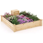 Relax4life - Jardinière d'Extérieur 0,35 m³ en Bois Massif, Lit de Plantation Carré avec Bac à Compost de 26 l, Carré Potager Capacité de 150 l pour