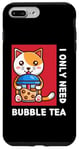 Coque pour iPhone 7 Plus/8 Plus Mignon chat kawaii boisson thé au lait bulle I Love Boba Tea