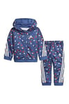 adidas Mixte bébé I Fi Shiny Aopj Baby set, Top:bold Blue/Silver Met. Bottom:bold Blue/Silver Met., 12 mois EU