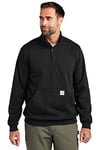 Carhartt Men's Loose Fit Midweight Quarter Zip Mock Neck Sweatshirt, Black, S