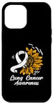 Coque pour iPhone 12 Pro Max Ruban blanc de sensibilisation au cancer du poumon tournesol