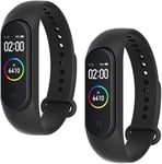 WD&CD 2 Pack Silicone Strap Compatible with Xiaomi Mi Band 3/4, Adjustable Colo