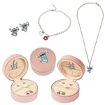 Disney Bijoux Enfants Fille, Parure, Bracelet, Boucle d'Oreille, Collier d'Amitié Stitch (Rose Pendentif)