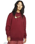 Nike Hoodie BB Shine Sweatshirt Femme Team Red/Team Red/Metallic Gol FR : L (Taille Fabricant : L)