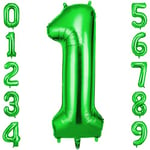 OFFCUP Ballon Chiffre 1 Vert | Ballon Anniversaire 1 An 101cm | Numéro de Ballon | Décoratif Ballon | D'hélium Decoration Anniversaire Fête Vacances Ans Anniversaire