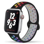 Sportrem för Apple Watch Band 45 mm 49 mm 44 mm 40 mm 41 mm 42 mm Silikonarmband correa iWatch Ultra 2 Series 9 8 SE 7 6 5 4 3 Black-Pride 10 Black-Pride 10 M-L