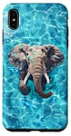 Coque pour iPhone XS Max Éléphant amusant dans l'eau de la piscine pour nager maman papa enfants