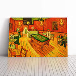 Big Box Art Canvas Print Wall Art Vincent Van Gogh The Night Cafe | Mounted and Stretched Box Frame Picture | Home Decor for Kitchen, Living Room, Bedroom, Hallway, Multi-Colour, 30x20 Inch